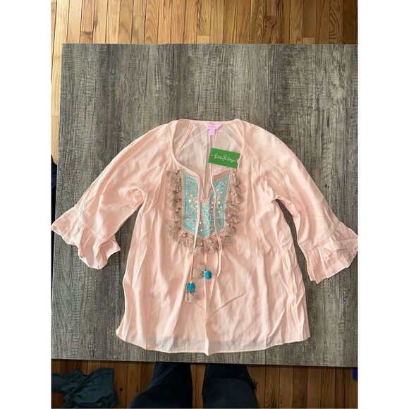 NWT Lilly Pulitzer Shandy Tunic Top XXS in sandstone $168 - Picture 1 of 6